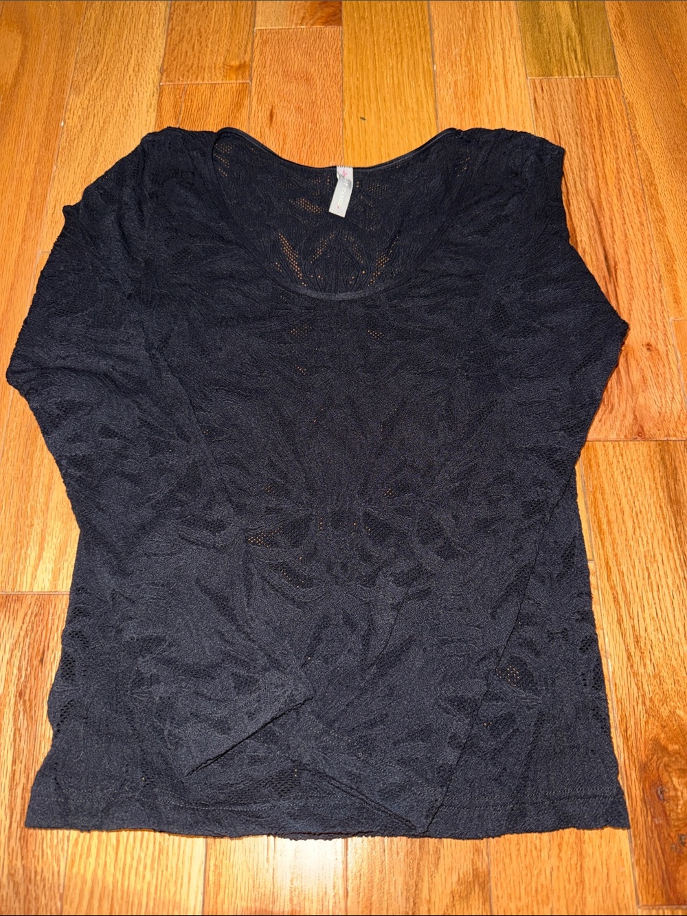 Last Tango Black Lace Long-Sleeve Women's Top Size M/L